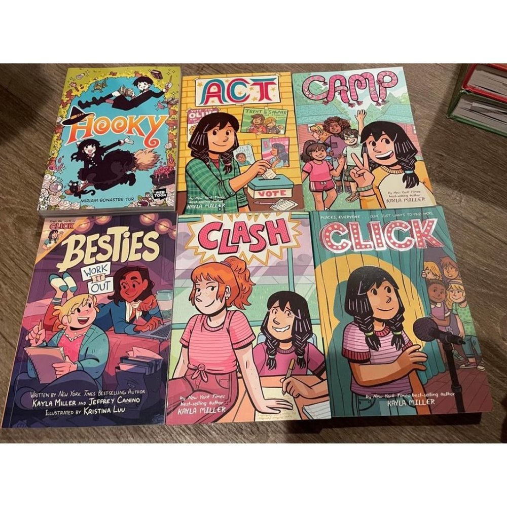 Act, Camp, Hooky, Clash, Besties, and Click Act  Paperback By Kayla Miller EUC